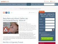 Bild zum Artikel: Baby-Nahrung infiziert: Gefahr der Hirnhautentzündung - Rückruf!