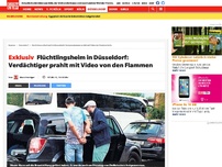 Bild zum Artikel: Exklusiv: Flüchtlingsheim in Düsseldorf: Verdächtiger prahlt mit Video von den Flammen