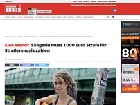 Bild zum Artikel: Elen Wendt: Sängerin muss 1000 Euro Strafe für Straßenmusik zahlen