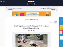Bild zum Artikel: Unerträglicher Anblick: Frau zerrt ihren toten Hund hinter sich her
