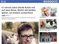 Bild zum Artikel: Er nimmt seine blinde Katze mit auf eine Reise. Wohin die beiden gehen, ist einfach umwerfend.