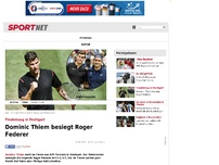 Bild zum Artikel: Finaleinzug in Stuttgart: Dominic Thiem besiegt Roger Federer