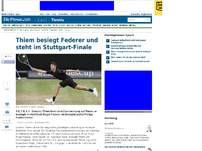 Bild zum Artikel: Thiem besiegt Federer und steht im Stuttgart-Finale
