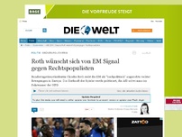 Bild zum Artikel: Grünen-Politikerin: Roth wünscht sich bei EM Signal gegen Rechtspopulisten