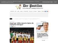 Bild zum Artikel: Sonntagsfrage: Sollten deutsche Spieler die Nationalhymne mitsingen?