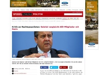 Bild zum Artikel: Kritik an Rechtspopulisten: Gabriel vergleicht AfD-Mitglieder mit Nazis