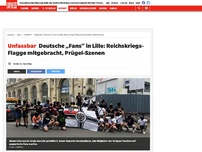 Bild zum Artikel: Unfassbar: Deutsche „Fans“ in Lille: Reichskriegs-Flagge mitgebracht, Prügel-Szenen