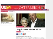 Bild zum Artikel: Jörg Haiders Mutter ist tot