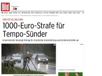 Bild zum Artikel: Höhere Geldbußen - 1000-Euro-Strafe für Tempo-Sünder