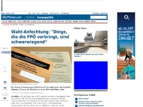 Bild zum Artikel: Wahl-Anfechtung: 'Dinge, die die FPÖ vorbringt, sind schwerwiegend
