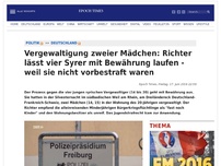 Bild zum Artikel: Bewährung für junge Syrer wegen Vergewaltigung zweier Mädchen in Weil am Rhein