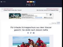 Bild zum Artikel: Für Urlaubs-Schnappschuss aus dem Wasser gezerrt: Hai stirbt nach diesem Selfie
