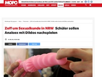 Bild zum Artikel: Zoff um Sexualkunde in NRW: Schüler sollen Analsex mit Dildos nachspielen
