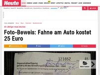 Bild zum Artikel: 40-Jähriger muss blechen: Foto-Beweis: Fahne am Auto kostet 25 Euro