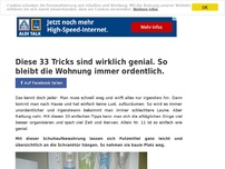 Bild zum Artikel: Diese 33 Tricks sind wirklich genial. So bleibt die Wohnung immer ordentlich.