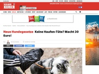 Bild zum Artikel: Neue Hundegesetze: Keine Haufen-Tüte? Macht 30 Euro!