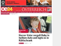 Bild zum Artikel: Horror-Vater vergaß Baby in heißem Auto und legte es in Kühlschrank