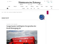 Bild zum Artikel: Farage kassiert wichtigstes Brexit-Versprechen direkt wieder ein