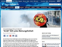 Bild zum Artikel: 'ACAB': Polizistenbeleidigung fällt unter Meinungsfreiheit