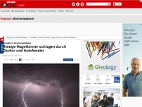 Bild zum Artikel: Unwetter in Mönchengladbach -  Hagelbomben so groß wie Handbälle schlagen durch Dächer und Autofenster