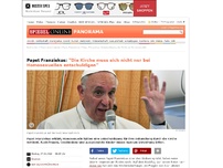 Bild zum Artikel: Papst Franziskus: 'Die Kirche muss sich nicht nur bei Homosexuellen entschuldigen'