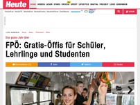 Bild zum Artikel: Das ganze Jahr über: FPÖ fordert Gratis-Öffis für Schüler, Lehrlinge und Studenten