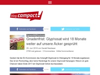 Bild zum Artikel: Gnadenfrist: Glyphosat wird 18 Monate weiter auf unserer Äcker gesprüht