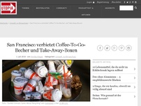 Bild zum Artikel: San Francisco verbietet Coffee-To-Go-Becher und Take-Away-Boxen