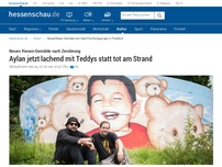 Bild zum Artikel: Neues Riesen-Gemälde vom toten Flüchtlingsjungen in Frankfurt