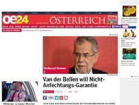 Bild zum Artikel: Van der Bellen will Nicht-Anfechtungs-Garantie
