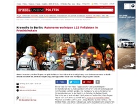 Bild zum Artikel: Demo von Linksautonomen: Krawalle erreichen Berliner Politik