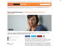 Bild zum Artikel: Nach Krebserkrankung: TV-Moderatorin Miriam Pielhau ist gestorben