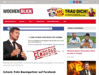 Bild zum Artikel: Schock: Felix Baumgartner auf Facebook gesperrt?