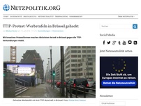 Bild zum Artikel: TTIP-Protest: Werbetafeln in Brüssel gehackt