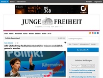 Bild zum Artikel: AfD-Chefin Petry: Radikalislamische Killer müssen unschädlich gemacht werden