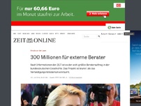 Bild zum Artikel: Ursula von der Leyen: 300 Millionen für externe Berater