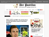 Bild zum Artikel: Götze zurück zum BVB: 'Am meisten freue ich mich auf meinen besten Freund Mats Hummels'