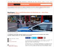 Bild zum Artikel: Reutlingen: Mann greift Menschen mit Machete an - eine Tote, zwei Verletzte