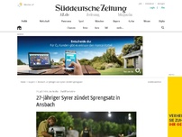 Bild zum Artikel: Sprengsatz in Ansbacher Innenstadt explodiert