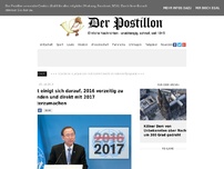 Bild zum Artikel: Welt einigt sich darauf, 2016 vorzeitig zu beenden und direkt mit 2017 weiterzumachen