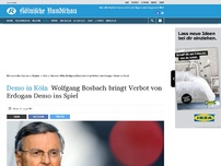 Bild zum Artikel: Demo in Köln: Wolfgang Bosbach bringt Verbot von Erdogan-Demo ins Spiel