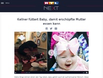 Bild zum Artikel: Kellner füttert Baby, damit erschöpfte Mutter essen kann
