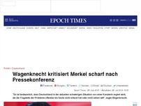 Bild zum Artikel: Wagenknecht kritisiert Merkels Sommerpressekonferenz
