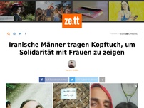 Bild zum Artikel: Iranische Männer tragen Kopftuch, um Solidarität mit Frauen zu zeigen