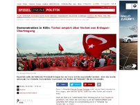 Bild zum Artikel: Demonstration in Köln: Türkei empört über Verbot von Erdogan-Übertragung