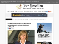 Bild zum Artikel: Furchtbarer Verdacht: Hat Prof. Dr. Dr. Petra Hinz noch weitere Abschlüsse gefälscht?