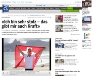 Bild zum Artikel: Vorneweg: Steingruber trägt die Schweizer Fahne