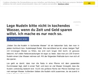 Bild zum Artikel: Lege Nudeln bitte nicht in kochendes Wasser, wenn du Zeit und Geld sparen willst. Ich mache es nur noch so.