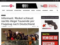 Bild zum Artikel: Informant: Merkel schleust nachts illegal Tausende per Flugzeug nach Deutschland