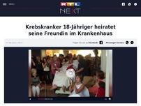 Bild zum Artikel: Krebskranker 18-Jähriger heiratet seine Freundin im Krankenhaus